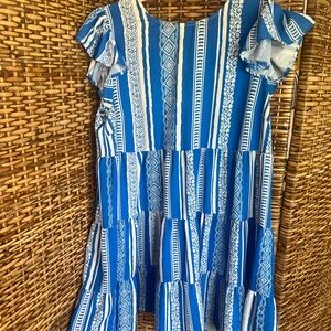 Blue and White Striped Dress